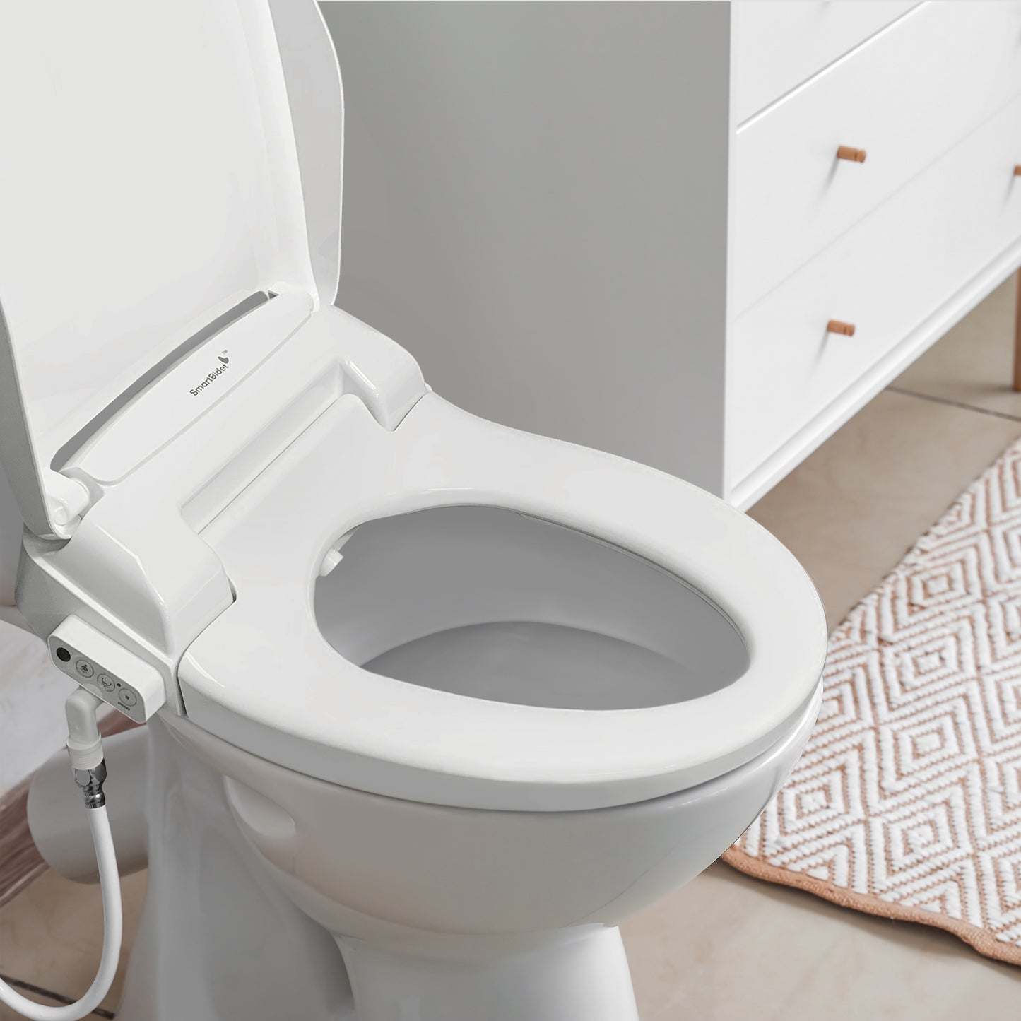SB-100R Electric Smart Bidet Seat with Remote, Heated Water & Seat