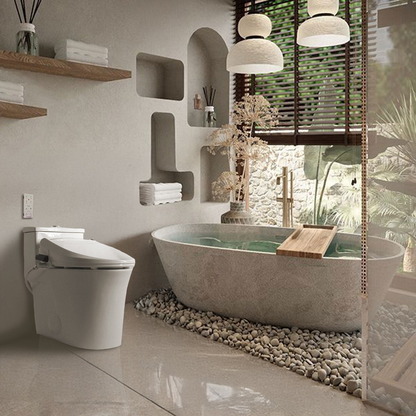 SB-1000 Electric Bidet Seat with Dryer, Remote & Heated Seat