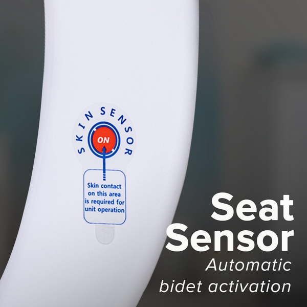 SmartBidet seat sensor showing the skin contact area required for automatic bidet activation and unit operation