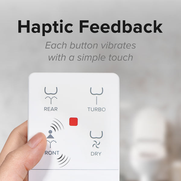 SmartBidet wireless remote control interface showcasing Haptic Feedback